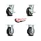 Service Caster 5 Inch Rubber on Aluminum Caster Set with Roller Bearings 2 Brakes 2 Rigid SCC SCC-30CS520-RAR-TLB-2-R520-2 - alternate 6